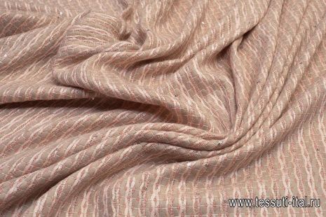 Шанель с люрексом и пайетками (н) розово-бежевая - итальянские ткани Тессутидея арт. 03-6182