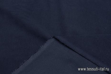 Костюмная хлопок+вискоза (о) темно-синяя - итальянские ткани Тессутидея арт. 05-4704