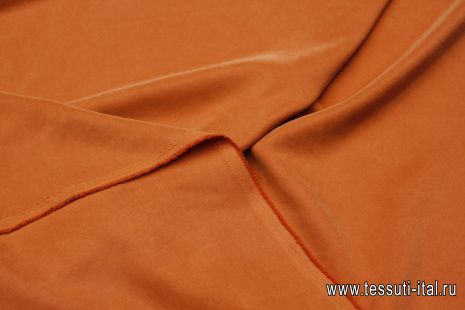Плательная поливискоза (о) темно-морковная - итальянские ткани Тессутидея арт. 04-1684