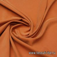 Плательная поливискоза (о) темно-морковная - итальянские ткани Тессутидея арт. 04-1684