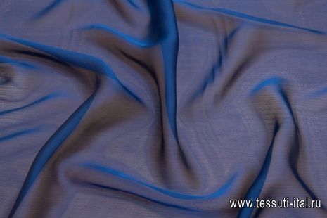 Шифон (о) синий - итальянские ткани Тессутидея арт. 10-2218