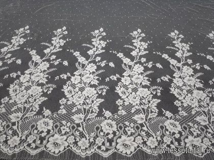 Кружевное полотно с люрексом (о) серебрянное Solstiss - итальянские ткани Тессутидея арт. 03-5386