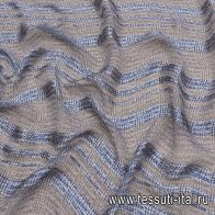 Шифон дама (н) сине-бежевые стилизованные полосы - итальянские ткани Тессутидея арт. 10-2803