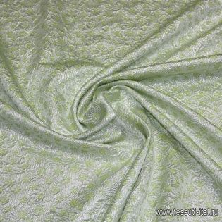 Плательная фактурная с люрексом (н) салатовая - итальянские ткани Тессутидея арт. 03-2868
