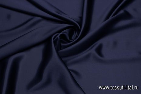 Шелк атлас (о) темно-синий - итальянские ткани Тессутидея арт. 10-3643