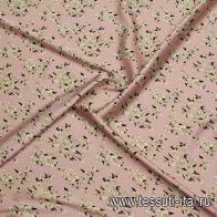 Шелк атлас стрейч (н) цветочный рисунок на розовом - итальянские ткани Тессутидея арт. 10-3696