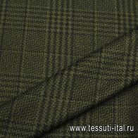 Костюмная (н) черно-зеленая стилизованная клетка - итальянские ткани Тессутидея арт. 05-4563