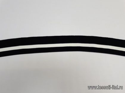 Подвяз черно-белый  5*69см - итальянские ткани Тессутидея арт. F-4367
