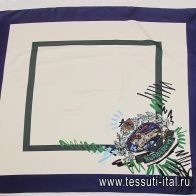 Шелк купон-платок 90*90см сине-зеленый - итальянские ткани Тессутидея арт. F-6235