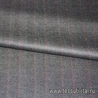 Пальтовая елочка double (н) серая с красной полосой - итальянские ткани Тессутидея арт. 09-0963