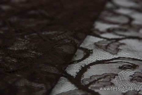Кружево (о) темно-коричневое ш-105см Solstiss - итальянские ткани Тессутидея арт. 03-3832