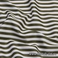 Сорочечная (н) полоска хаки на белом - итальянские ткани Тессутидея арт. 01-6195