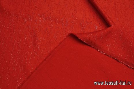 Жаккард с люрексом (о) красный - итальянские ткани Тессутидея арт. 03-7006