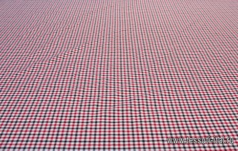 Сорочечная крэш (н) красно-черно-белая - итальянские ткани Тессутидея арт. 01-5314