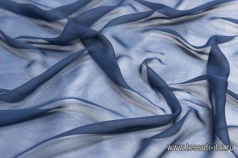 Шифон (о) темно-синий - итальянские ткани Тессутидея арт. 10-1282