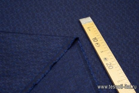 Костюмная (н) черно-серый принт на темно-синем - итальянские ткани Тессутидея арт. 05-3404