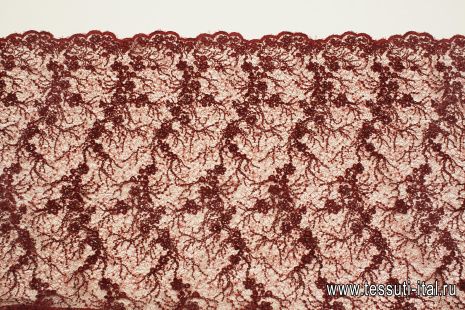 Кружевное полотно с люрексом и пайетками (о) бордовое - итальянские ткани Тессутидея арт. 03-7038
