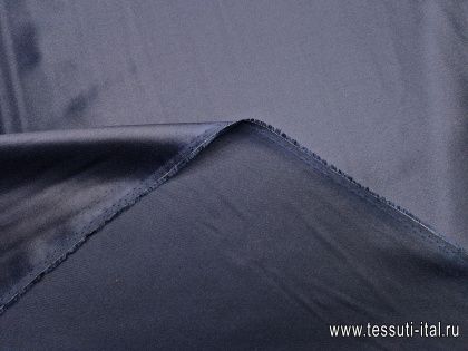 Шелк атлас стрейч (о) темно-синий - итальянские ткани Тессутидея арт. 10-2441