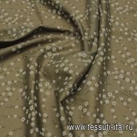 Батист (н) мелкий цветочный рисунок на хаки - итальянские ткани Тессутидея арт. 01-7254