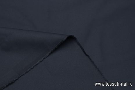 Хлопок костюмный стрейч (о) темно-синий - итальянские ткани Тессутидея арт. 01-7412