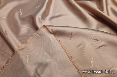Подкладочная (о) серо-розовая с надписью - итальянские ткани Тессутидея арт. 08-1447