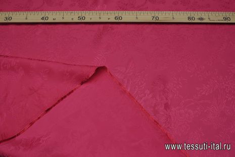 Плательная вискоза (о) цветочный жаккардовый рисунок на розовом - итальянские ткани Тессутидея арт. 04-1666