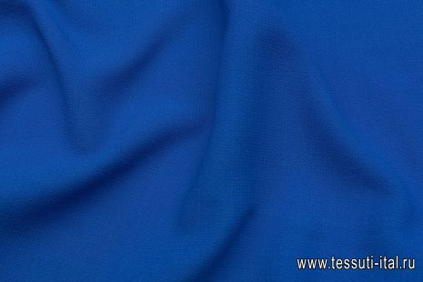 Костюмная креп двухслойная (о) синяя - итальянские ткани Тессутидея арт. 10-2936