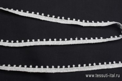 Тесьма (о) белая ш-0,7см - итальянские ткани Тессутидея арт. 01-7543