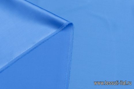 Шелк атлас стрейч (о) ярко-голубой - итальянские ткани Тессутидея арт. 10-2901