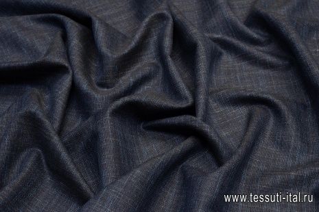 Костюмная стрейч (н) сине-бежево-голубая - итальянские ткани Тессутидея арт. 05-3407