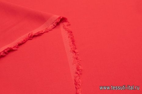 Плательная кади стрейч (о) красно-оранжевая  - итальянские ткани Тессутидея арт. 04-1243
