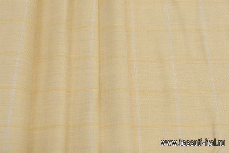 Костюмная (н) желто-белая клетка Kiton - итальянские ткани Тессутидея арт. 05-4108