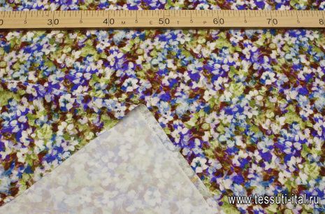 Шелк кади (н) цветочно-акварельный рисунок - итальянские ткани Тессутидея арт. 10-3724