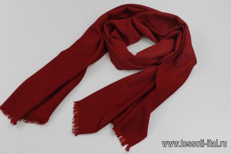 Кашемир купон-палантин красно-бордовый 200*90см - итальянские ткани Тессутидея арт. F-6455