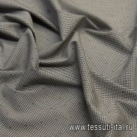 Плательная стрейч (н) мелкая черно-белая клетка - итальянские ткани Тессутидея арт. 17-0944