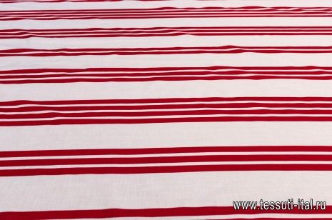 Сорочечная полоска (н) красно-белая - итальянские ткани Тессутидея арт. 01-4923