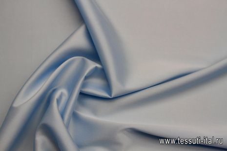 Шелк атлас продублированный шифоном (о) голубой - итальянские ткани Тессутидея арт. 10-3564