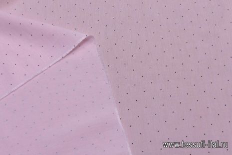 Плательная (н) мелкий черный горох на светло-розовом - итальянские ткани Тессутидея арт. 03-6000