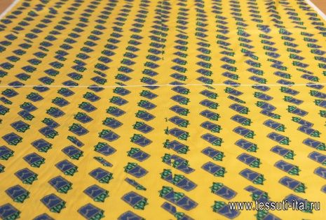 Шелк жаккард купон (0,95м) (н) карманы с платком на желтом - итальянские ткани Тессутидея арт. 10-1392