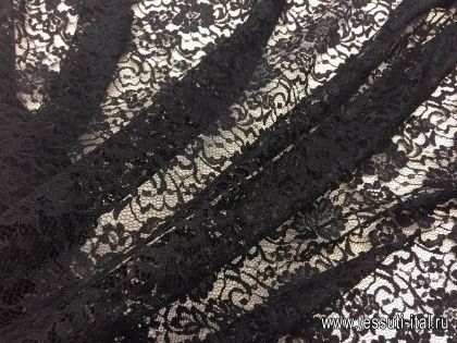Кружевное полотно (о) черное - итальянские ткани Тессутидея арт. 03-4556