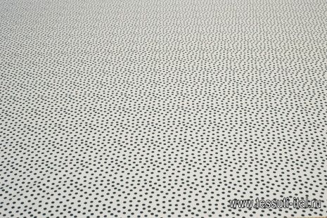 Хлопок стрейч (н) черный горох на белом - итальянские ткани Тессутидея арт. 01-5556