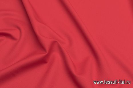 Костюмная стрейч дабл фейс (о) красная - итальянские ткани Тессутидея арт. 05-4376