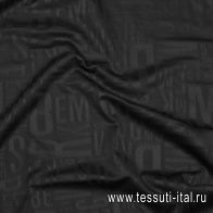 Джерси дабл (о) буквы на черном - итальянские ткани Тессутидея арт. 13-1585