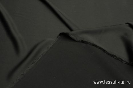 Плательная кади стрейч (о) черная - итальянские ткани Тессутидея арт. 03-6888