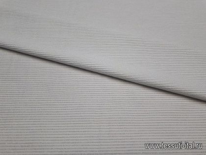 Плательная с люрексом (н) серебрянная полоска на белом - итальянские ткани Тессутидея арт. 03-5442