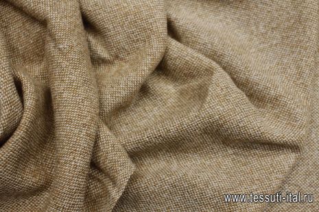 Кашемир купон-палантин бежево-коричневый 180*40см - итальянские ткани Тессутидея арт. F-6476