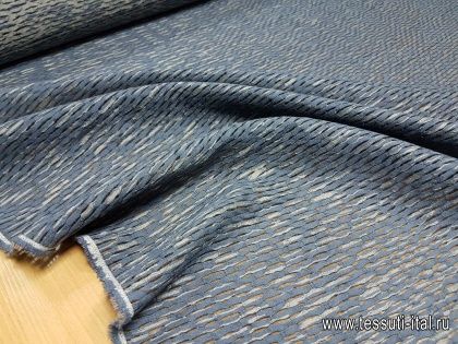 Органза вышивка (о) серо-черно-синяя - итальянские ткани Тессутидея арт. 03-4008