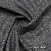 Пальтовая твид (н) сине-серая елочка - итальянские ткани Тессутидея арт. 09-2073
