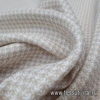 Сорочечная (н) бежевые зонтики на белом - итальянские ткани Тессутидея арт. 01-4946