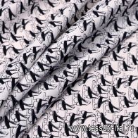 Сорочечная (н) коньки бело-черная - итальянские ткани Тессутидея арт. 01-4819
